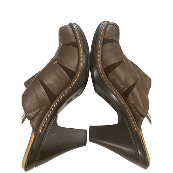 Sofft Women's  Size 9.5M Brown Leather Block Heel Mules clogs shoes - Picture 5 of 7